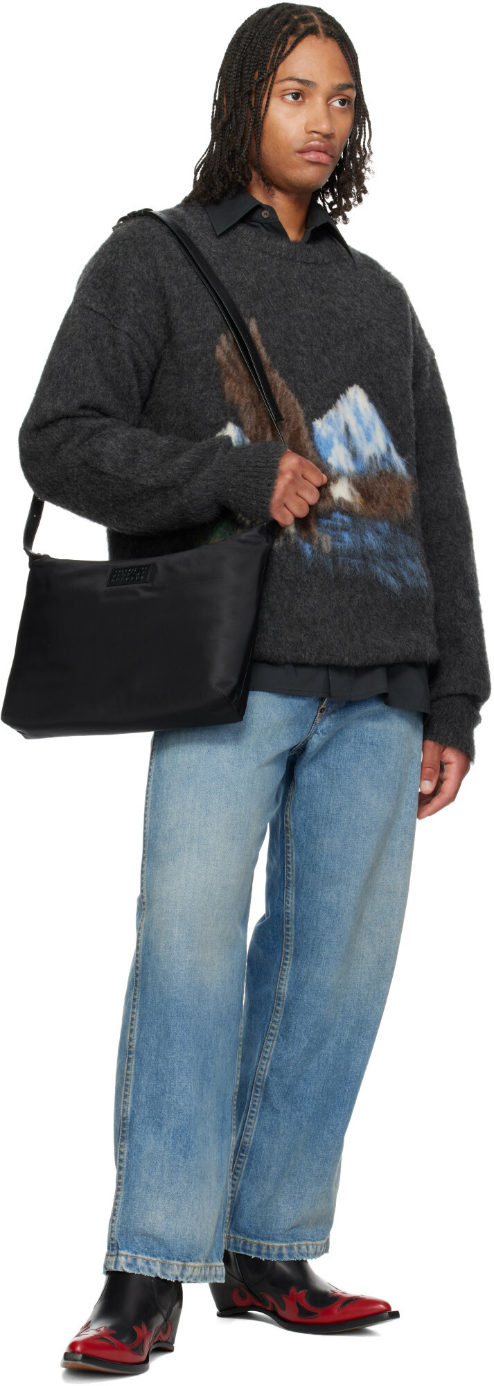 MM6 Maison Margiela Black Numeric Crossbody Bag