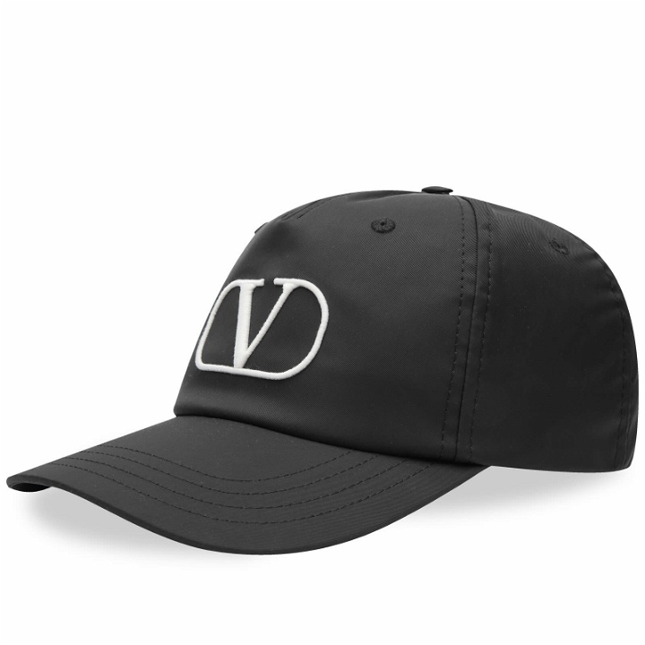 Photo: Valentino Men's V Logo Cap in Black/Ivory