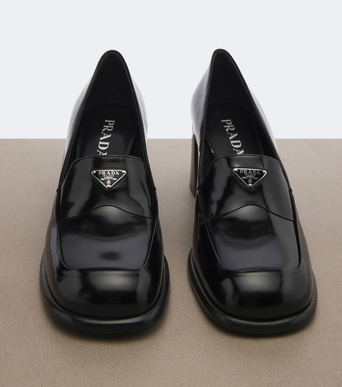 Prada Patent leather loafer pumps