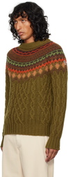 Moncler Grenoble Khaki Wool Sweater