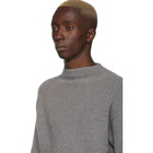 Deveaux New York Grey Cashmere Rib Turtleneck