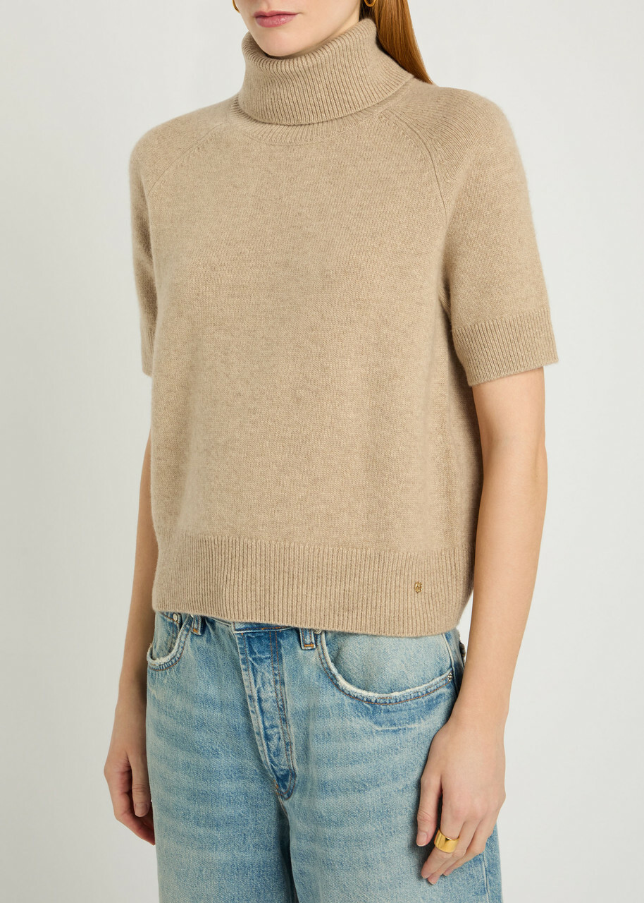 Anine Bing Jackson Roll-neck Cashmere top Light Brown