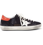 Golden Goose Deluxe Brand - Superstar Distressed Leather and Suede Sneakers - Men - Midnight blue