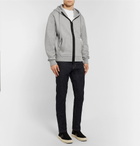 TOM FORD - Oversized Logo-Trimmed Garment-Dyed Fleece-Back Cotton-Jersey Hoodie - Men - Gray