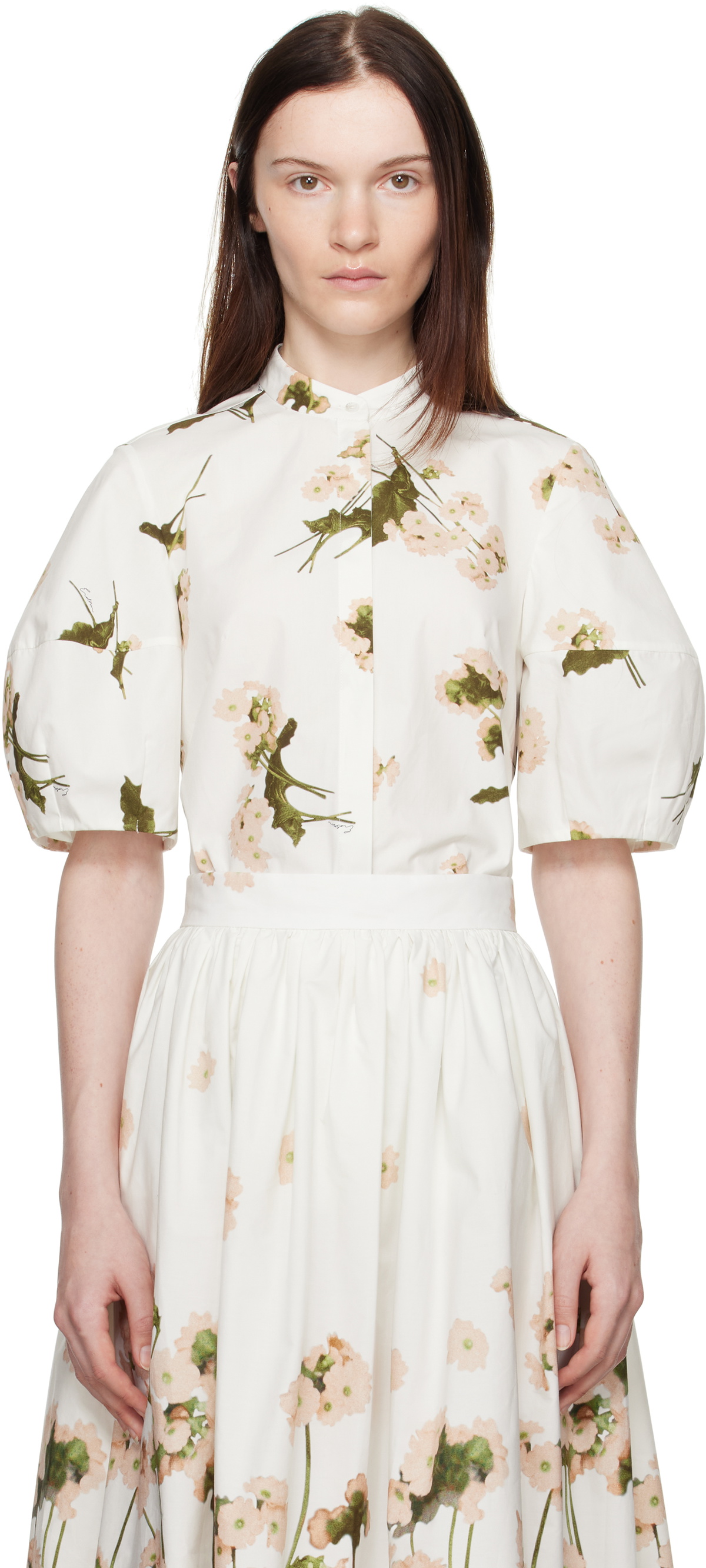 Erdem White Short Sleeve Blouse