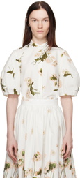Erdem White Short Sleeve Blouse