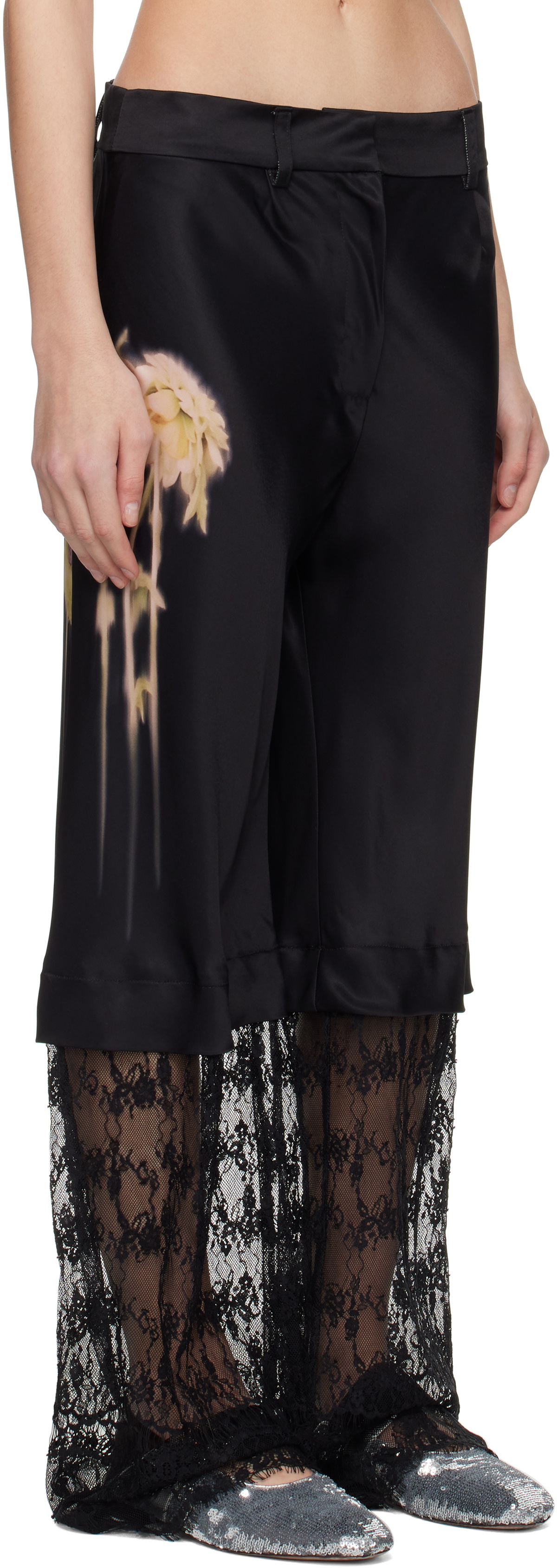 Collina Strada Black Dante Lace Trousers