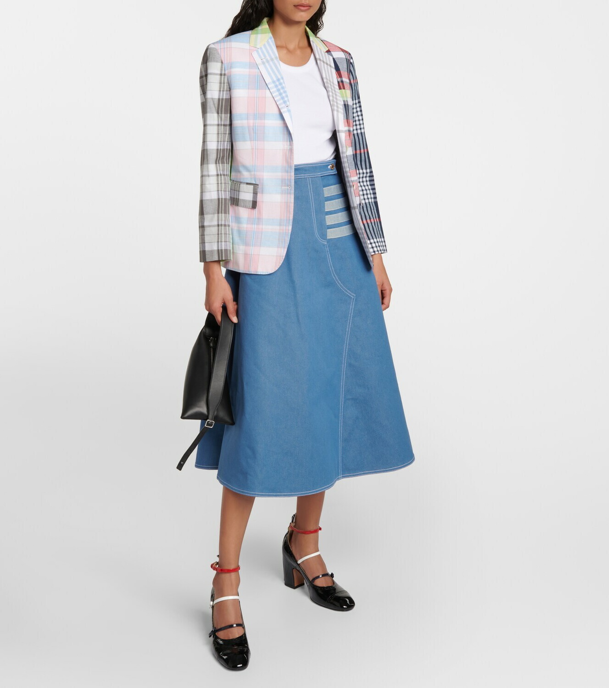 Thom Browne 4-bar denim midi skirt Thom Browne