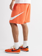 NIKE - Sportswear Club Logo-Print Cotton-Blend Jersey Shorts - Orange