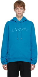 Lanvin Blue Embroidered Logo Hoodie