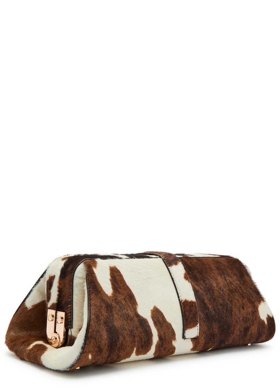 Gabriela Hearst Paola Cow-print Calf-hair Clutch - Brown - One Size