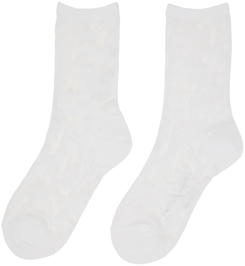 Yohji Yamamoto White Transparent Socks