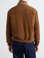 Altea - Iggy Shearling-Trimmed Padded Suede Jacket - Brown