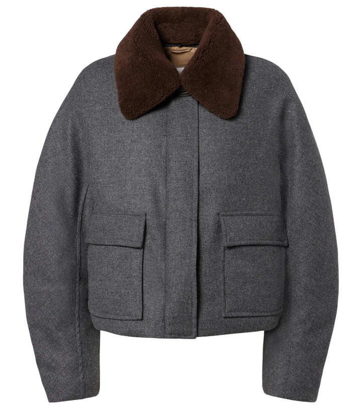 Photo: Brunello Cucinelli Shearling-trimmed alpaca-blend down jacket