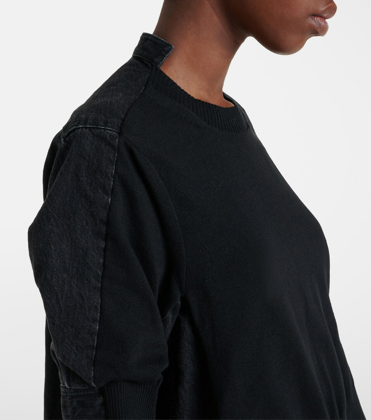 Sacai Layered cotton-blend sweater