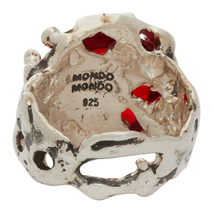 Mondo Mondo Silver and Red Magician Ring Mondo Mondo