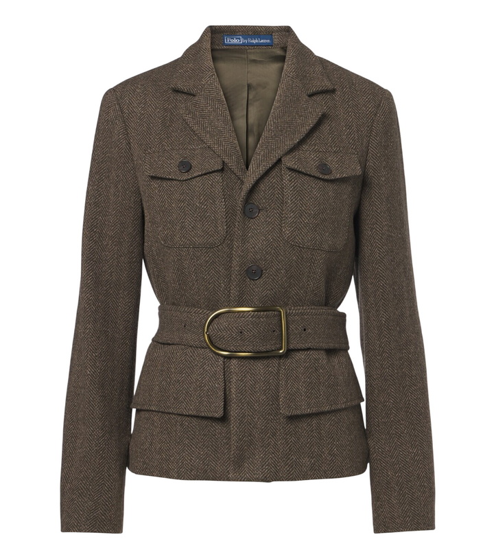 Photo: Polo Ralph Lauren Belted herringbone wool-blend tweed jacket