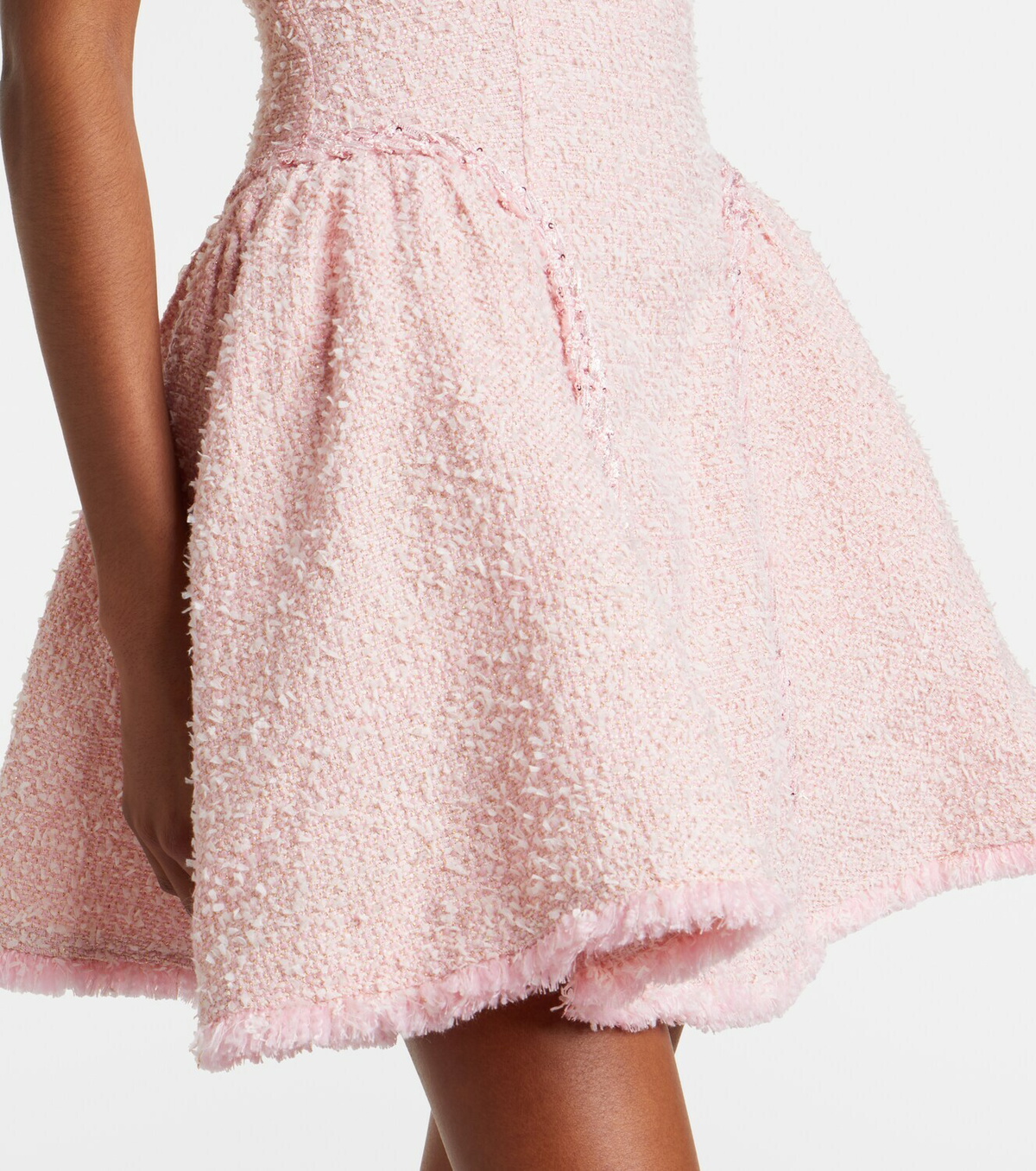 Self-Portrait Sequined bouclé tweed minidress