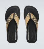 Burberry Burberry Check leather-trimmed thong sandals