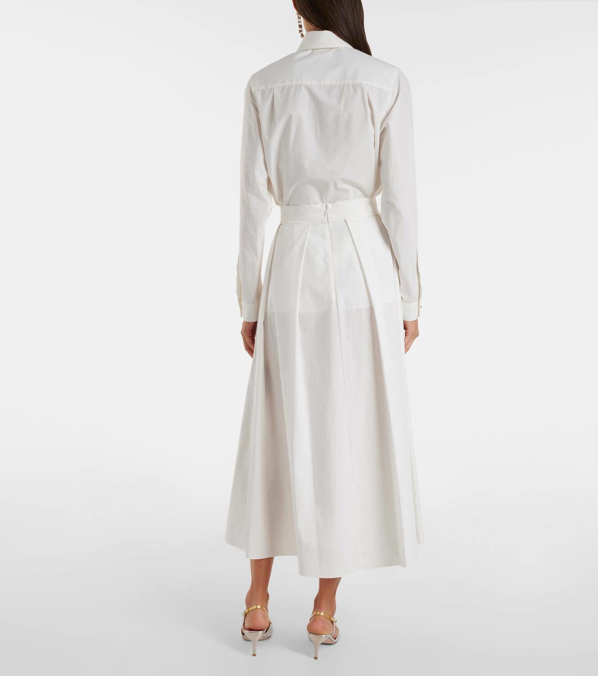 Elie Saab Cotton midi skirt