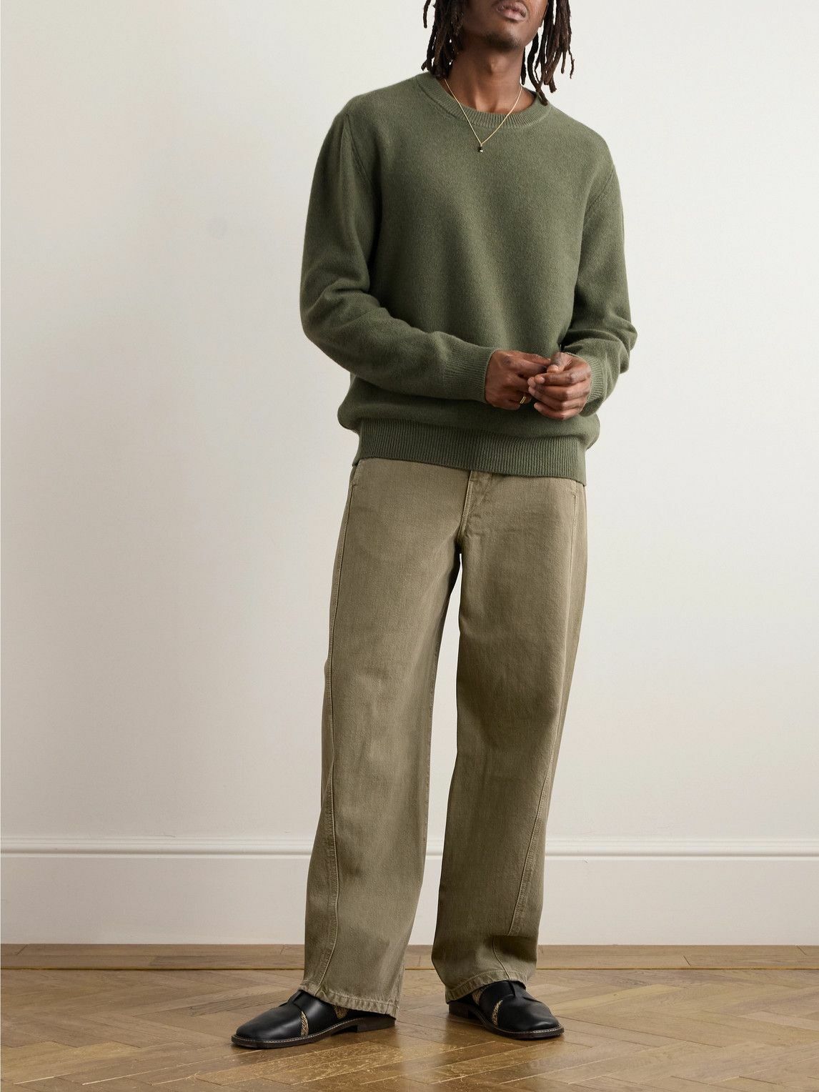 LEMAIRE - Brushed-Wool Sweater - Green Lemaire