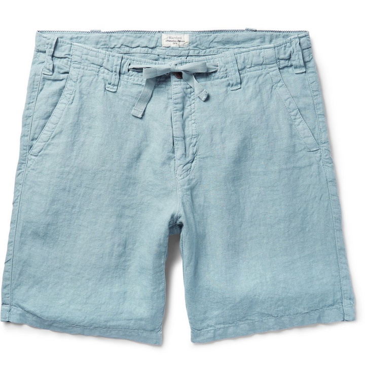 Photo: Hartford - Slim-Fit Linen Drawstring Shorts - Men - Light blue