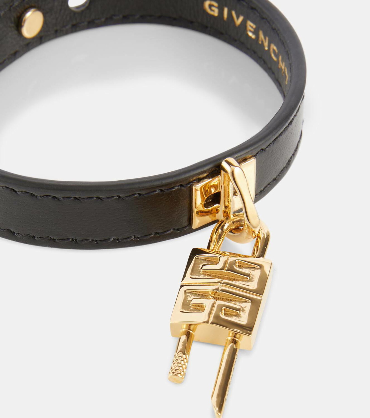 GIVENCHY ロックレザーブレスレットミニ　ブラック Givenchy Mini 4G Padlock leather bracelet Givenchy