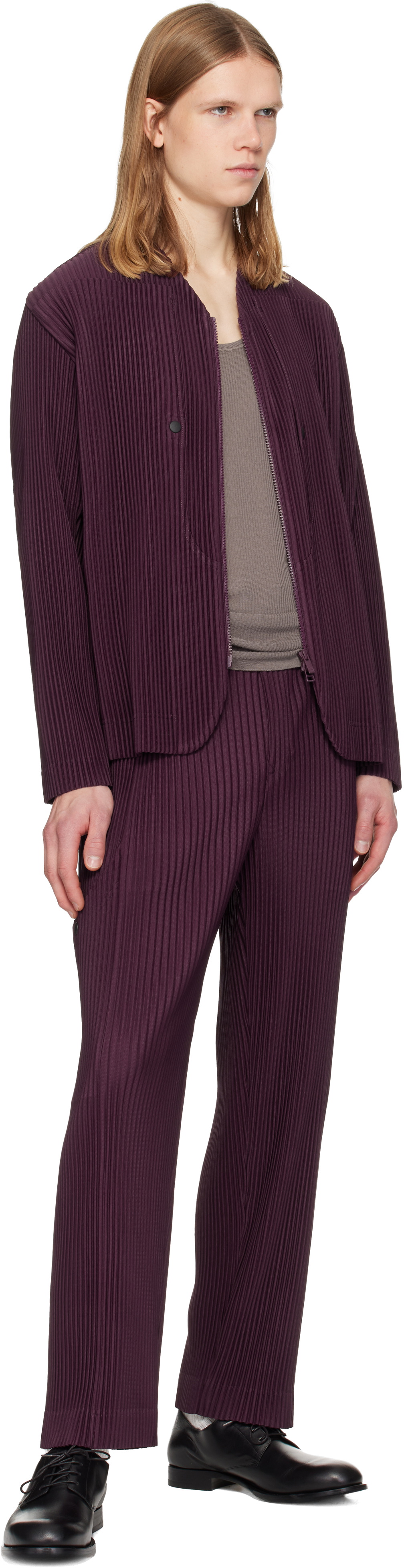 HOMME PLISSÉ ISSEY MIYAKE Burgundy Quarry Jacket Homme Plisse