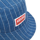 Kenzo Paris Men's Kenzo Sashiko Bucket Hat in Medium Stone Blue Denim