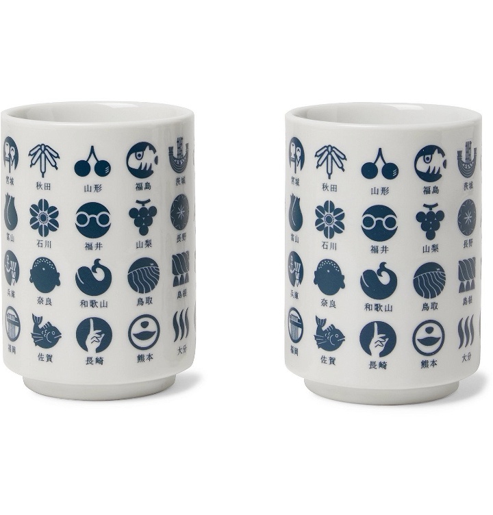 Photo: BY JAPAN - Beams Set of Two Todofuken Printed Ceramic Cups - Neutrals