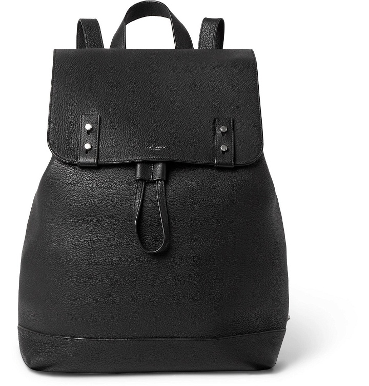 Photo: SAINT LAURENT - Full-Grain Leather Backpack - Black
