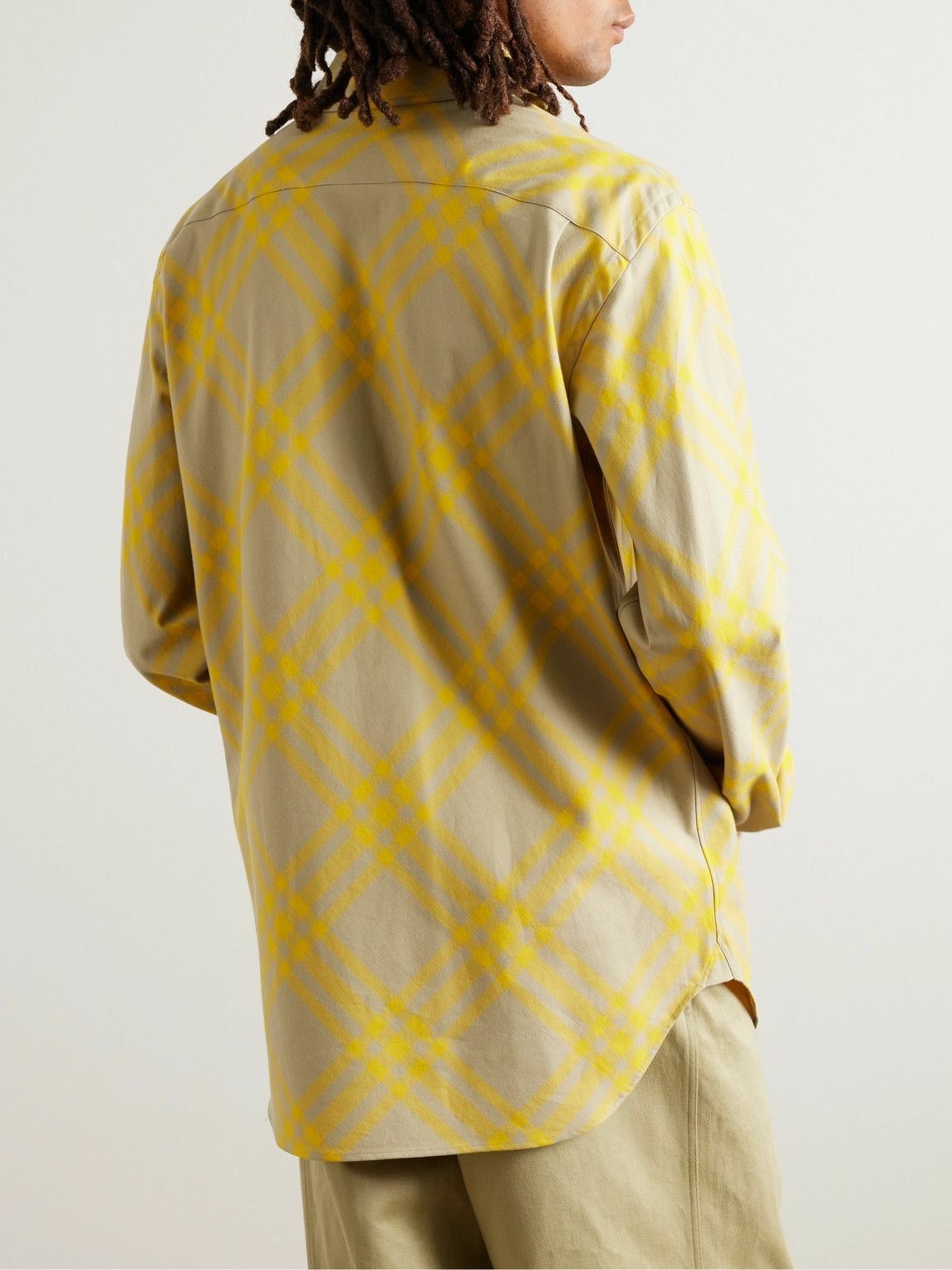 Burberry - Checked Cotton-Twill Shirt - Yellow Burberry
