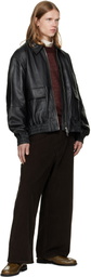 Studio Nicholson Black Piston Leather Jacket