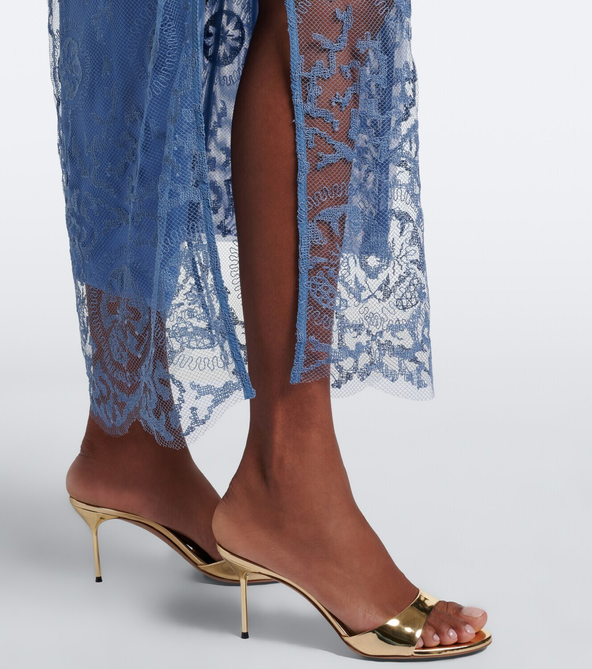 SIR Leif embroidered mesh maxi dress