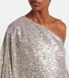 Taller Marmo Ubud feather-trimmed sequined gown