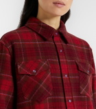God's True Cashmere Love Tartan cashmere shirt with amethyst