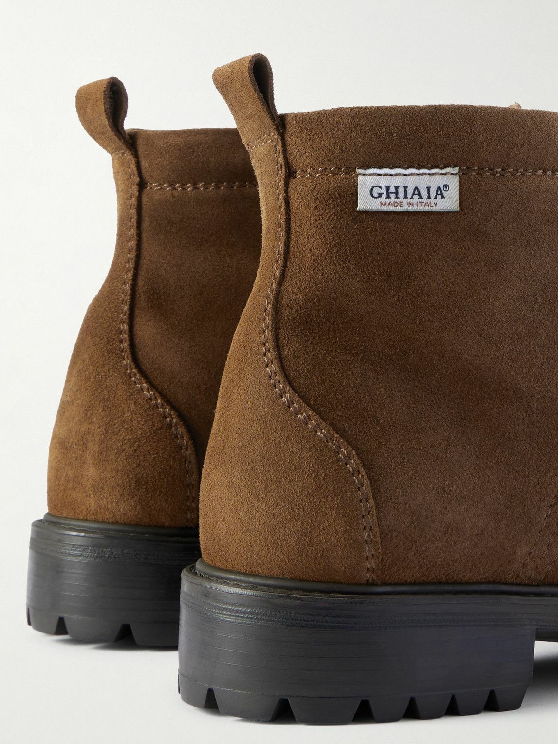 Ghiaia Cashmere - Logo-Appliquéd Suede Boots - Brown