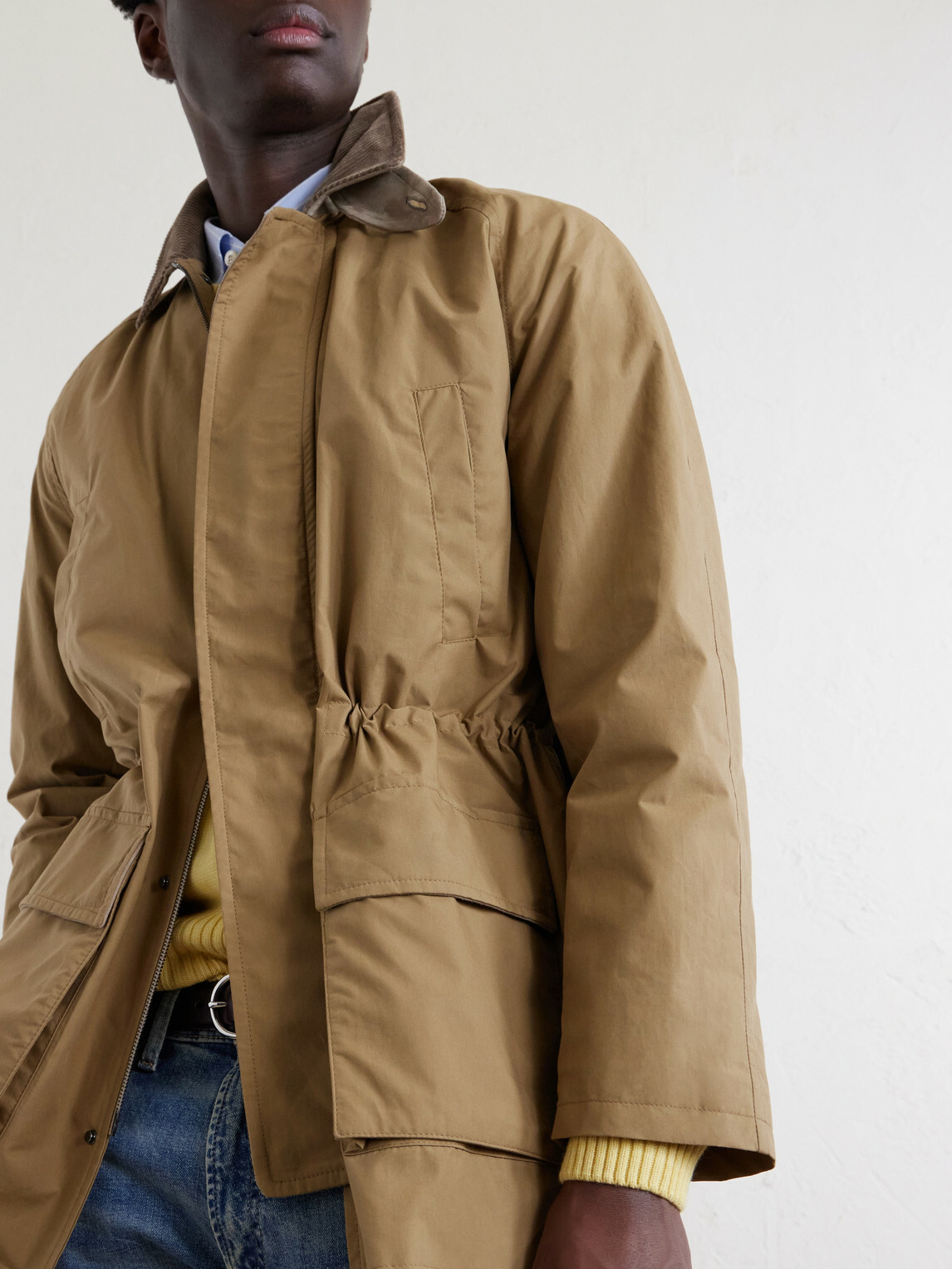 J. Mueser - Game Corduroy-Trimmed Cotton Jacket - Brown