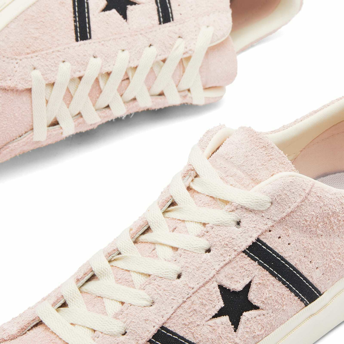 Converse One Star Academy Pro Vintage Suede Sneakers in Blush Hush Egret Black