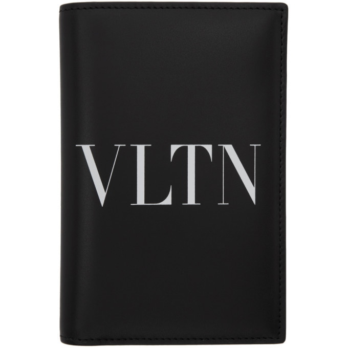 Photo: Valentino Black VLTN Go Logo Passport Holder