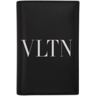 Valentino Black VLTN Go Logo Passport Holder