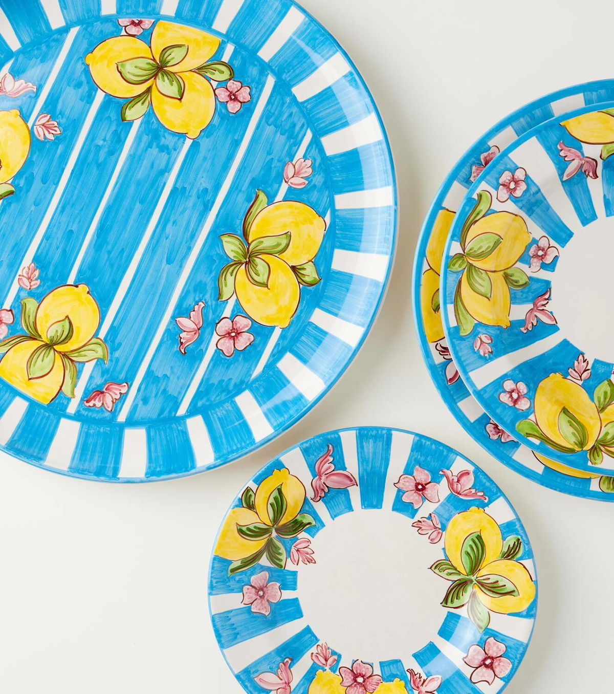 Dolce&Gabbana Casa Taormina striped ceramic dessert plate