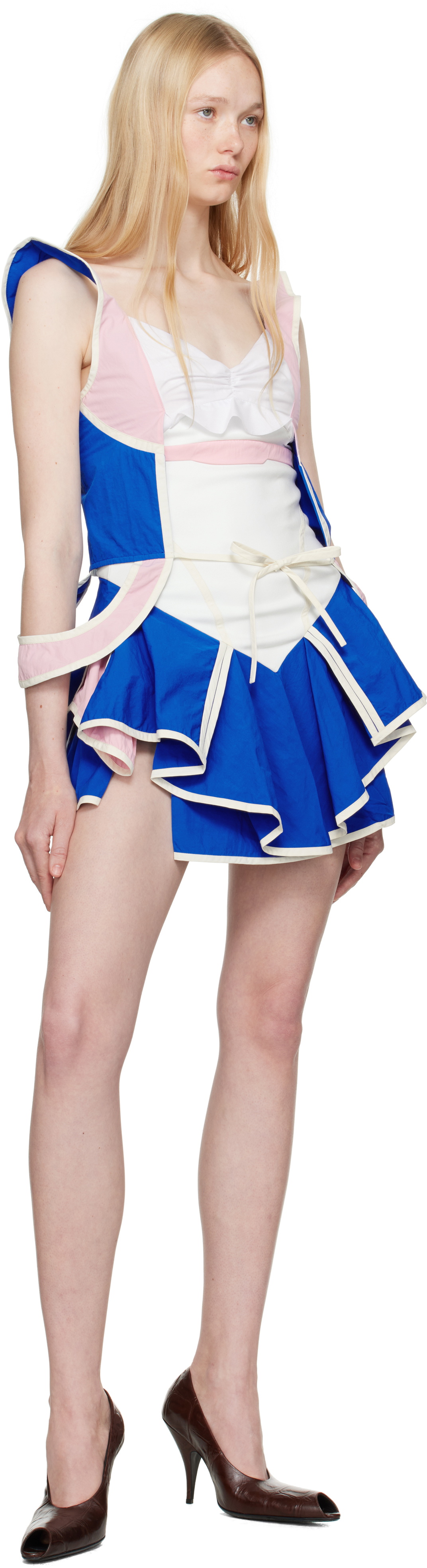 Ashley Williams Blue & Pink Diana Minidress