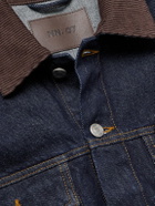 NN07 - Roy 1882 Corduroy-Trimmed Organic Denim Jacket - Blue