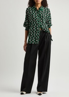 Diane Von Furstenberg Alona Printed Shirt Black