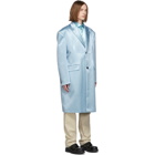Raf Simons Blue Silk Classic Big Coat