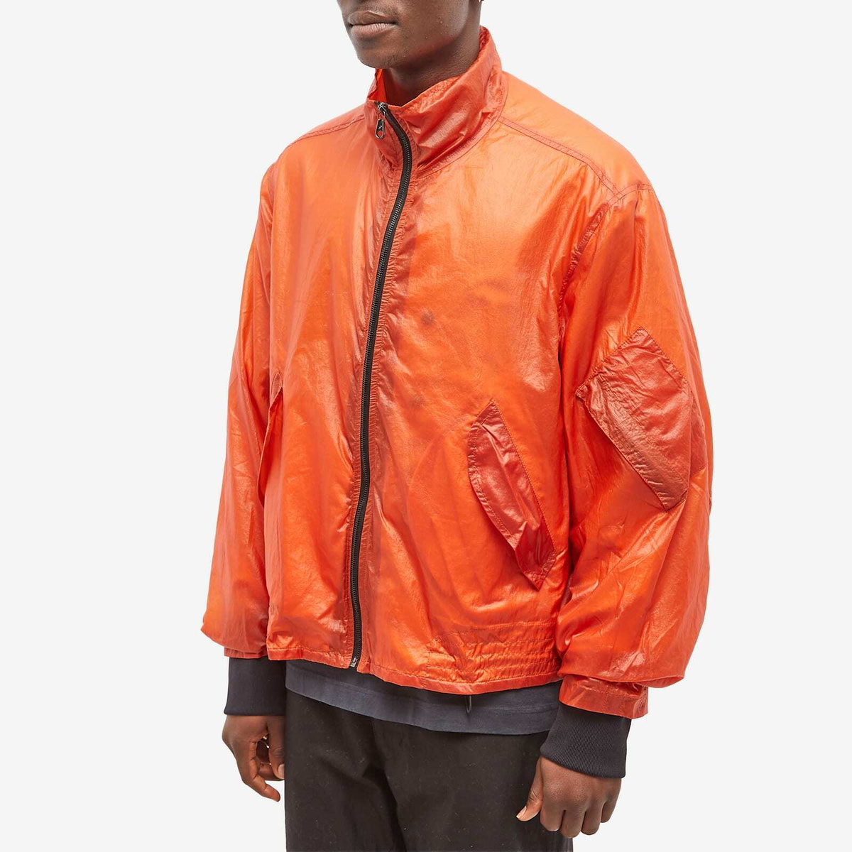 Our Legacy Men's Luft Nylon Jacket in Eld Rubberized Nylon Our Legacy