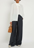 Tory Burch Bow Semi-sheer Georgette Blouse Cream