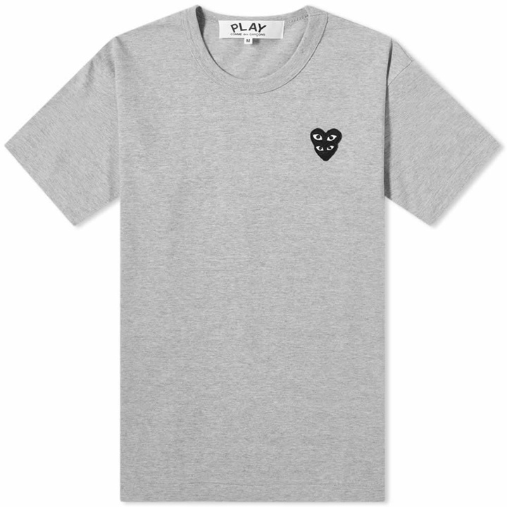Photo: Comme des Garçons Play Men's Overlapping Heart T-Shirt in Grey/Black