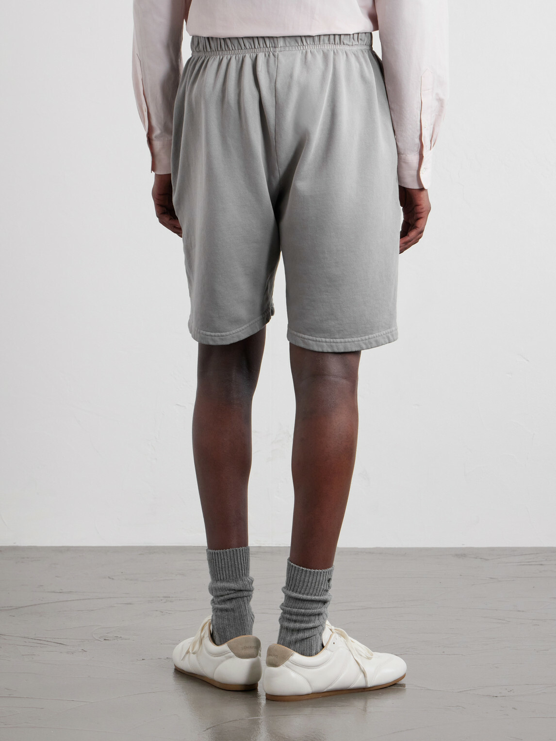 Les Tien - Rider Straight-Leg Cotton-Jersey Drawstring Shorts - Gray
